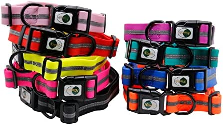 Nimble Reflective Waterproof Dog Collar Adjustable Odor Resistant Easy Clean Pet Collar for Small Medium Large Dogs Night Walking Outdoor Rainy Use (Large (15.35”-24.8”inches), Candy Red)