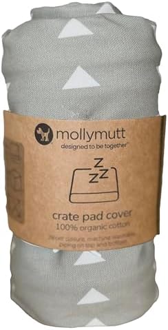 Molly Mutt Dog Crate Pad Cover, 100% Cotton Canvas Cover for Dog or Puppy Crate Bed, Durable, Washable, and Free of Harmful Chemicals, Pre-Shrunk, 24"x18"x2.5", Be Still