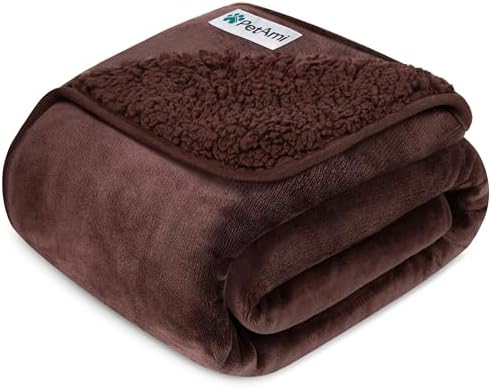 PetAmi Waterproof Dog Blanket Puppy Cat Medium Couch Cover, 29x40 Brown