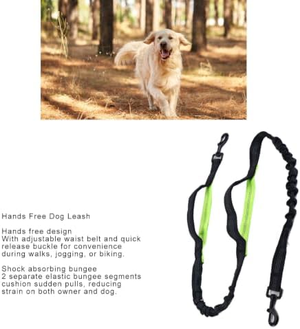 Hands Free Dog Leash with Shock Absorbing Waist Belt for Running