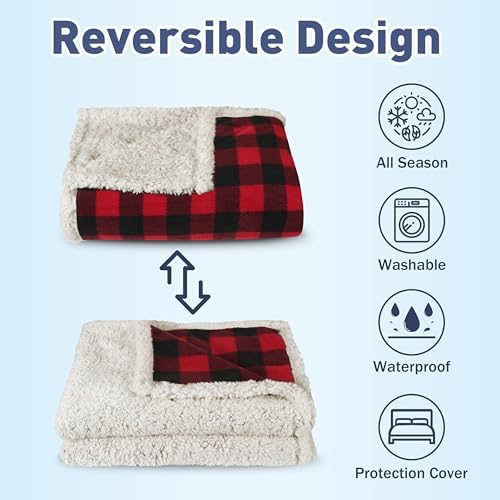 Catalonia Waterproof Blanket for Bed, Reversible Leakproof Throw