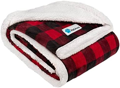 PetAmi Dog Blanket for Medium Small Pet Cat Puppy Kitten, 60x40 Checker Red