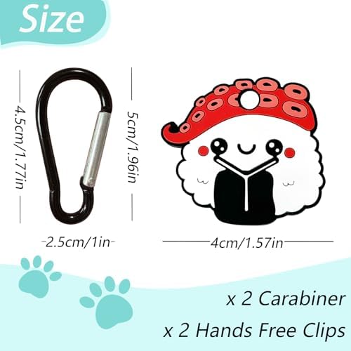 YUCHIYA Silicon Dog Waste Bag Holder - Hands-free Poop Bag Dispenser for Leashes - Rice