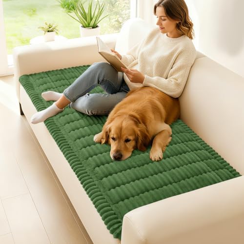 hyha Couch Cover for Dogs, Washable Non Slip Plush Flannel Sofa Protector