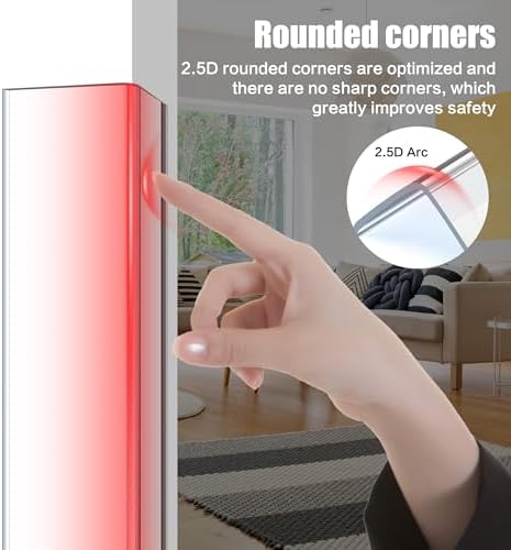 ‎Frychee Wall Corner Protector, Walls Edge Protector，Self-Adhesive Wall Corner Guards, PVC Double Side Edge Protector, Furniture Stairs Guard (Clear Screw Fixing, 2pcs x 47.2" L x 1.97" W)