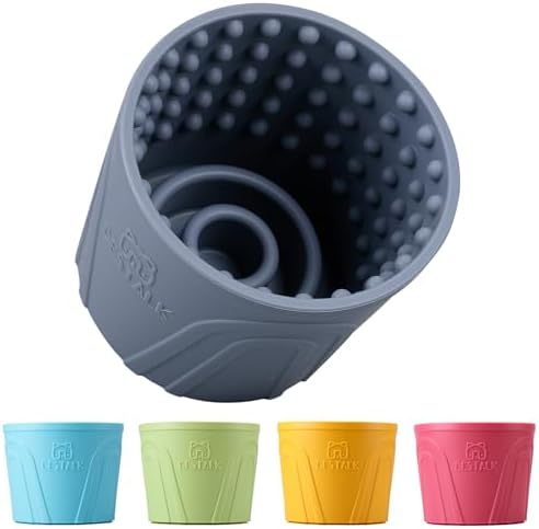 Dog Lick Bowl, Bestalk Anxiety Relief Slow Feeder Dog Lick Mat Treat Dispenser, Non-Slip Licking Bowl Enrichment Toys for Small Medium and Large Breed Dogs, BPA Free Silicone(Grey,S)