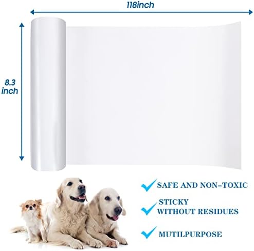 Door Protector from Dog Scratching, Clear Heavy Duty Flexible Door Claw Shield, Anti-Scratch Guard for Furniture, Window, Wall – cat Scratch Furniture Protector - (118in X 8.3in)
