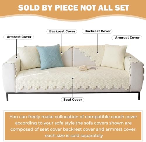 Cotton Quilted Couch Covers for Sofa Farmhouse Sofa Covers Washable