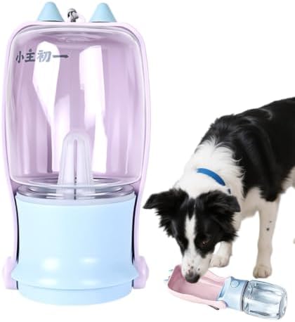 Dog Travel Water Bottle 320ml Leakproof Drinker Dispenser with Strap
