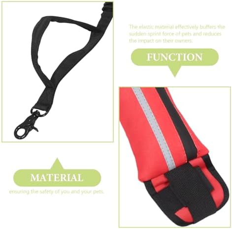 BESPORTBLE Hands Free Dog Leash with Reflective Bungee and Waist Pouch, Adjustable Elastic Shock-Absorbing Leash for Running Walking Hiking, Red Waist Belt for Medium Dogs