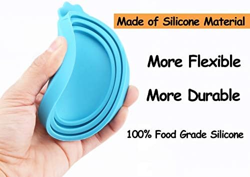 Comtim Pet Food Can Cover Silicone Can Lids for Dog and Cat Food(Universal Size,One fit 3 Standard Size Food Cans),Green and Orange