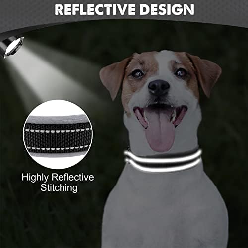 Joytale Reflective Dog Collar for Small Dogs with Wide Padding, Black