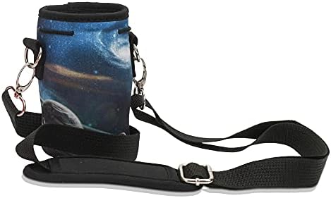 Made Easy Kit Neoprene Water Bottle Carrier Holder with Adjustable Shoulder Strap for Insulating & Carrying Water Container Canteen Flask Available in 5 Sizes (Space, S (12oz-14oz))