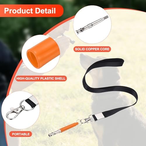 Dog Whistle, Dog Whistle to Stop Barking, Adjustable Ultrasonic Silent Pet Barking Stopper with Lanyard, (Black/Orange, 2 Pcs) Intended for All Puppies/Recall Control/Command Train