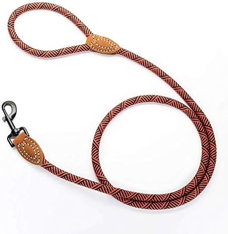Mile High Life Dog Leash with Genuine Leather-Wrapped Ends, 4/5/6FT