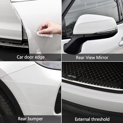DGSL Car Door Edge Guards Door Sill Protector, 2.7In x 33Ft 5D Carbon Fiber Car Wrap Film, Vinyl Automotive Wrap Film Anti-Collision Fits for Most Vehicles (Transparent)