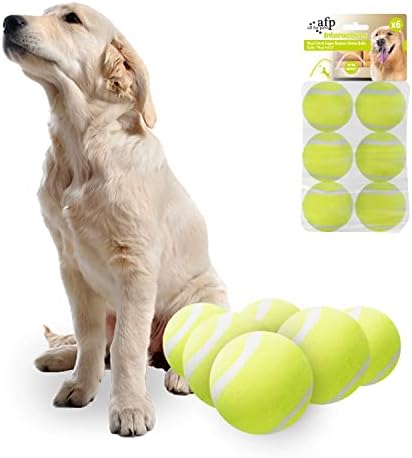 ALL FOR PAWS Interactive Dogs Ball Toy, 2.5" Dog Safety Fetch Balls Toy with High Bounce, Exercise and Play Dogs Tennis Balls Suitable for Ball Launchers
