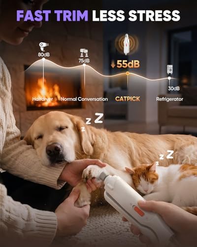 CATPICK 2-in-1 Cat & Dog Nail Clippers with Grinder and Dual LED Lights