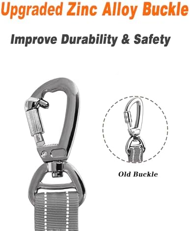 AUBELL Tactical Dog Leash Heavy Duty,4-6ft No Pull Bungee Leash,Grey