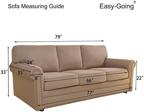 Easy-Going Reversible Couch Cover, 3 Cushion Sofa, Large, Beige/Beige