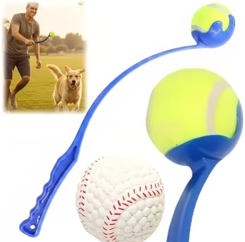 Dog Ball Thrower Launcher, Tennis Ball Launcher, Dog Ball Thrower Launcher and 2 Balls, 18.9 Inch Dog Ball Thrower Launcher
