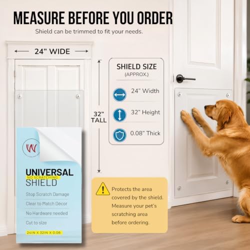 CLAWGUARD Universal Scratch Shield, Dog and Cat Door Wall Guard, 32x24 in