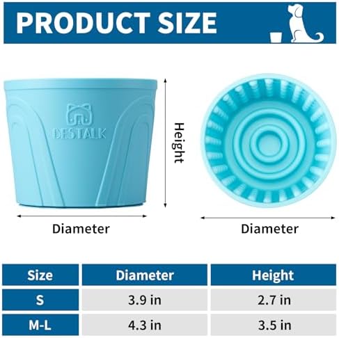 Dog Lick Bowl, Bestalk Anxiety Relief Slow Feeder Dog Lick Mat Treat Dispenser, Non-Slip Licking Bowl Enrichment Toys for Small Medium and Large Breed Dogs, BPA Free Silicone(Teal,S)