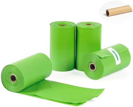 Woof & Barks CLEAR Dog Poop Bag Holder and Dispenser with Leash Attachment, Includes 1 Standard Roll of Green Poop Bags