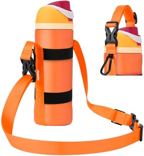 EasyAcc Water Bottle Holder Strap Sling, for Owala FreeSip 24 32 40 oz, Hydro Flask, Cirkul, Yeti, Stanley Flip, Universal Water Bottles, with Carabiner, for Walking Curise Travel (Bottle Excluded)