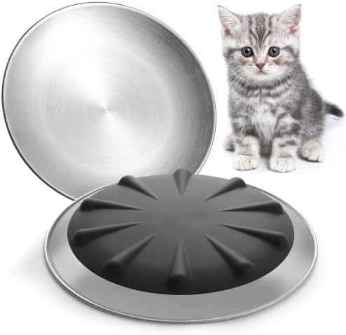 Stainless Steel Cat Dishes, Nonslip Cat Food Bowl Set, Cats Bowls or Plates