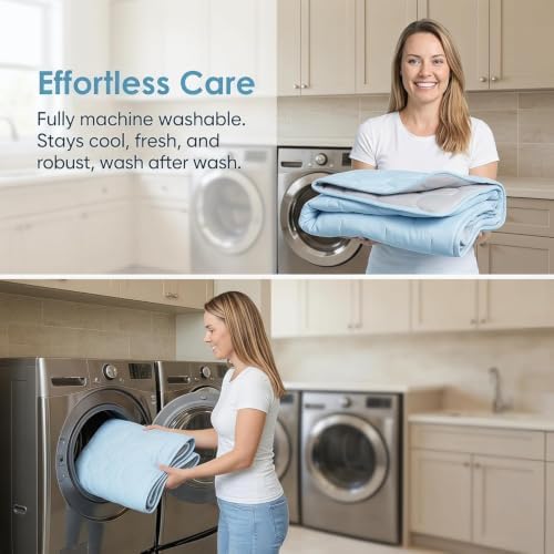 Dog Cooling Mat for Large Dogs,Washable Self Cooling Pet Pad with Non Slip Bottom,Portable Ice Silk Cooling Bed for Medium Large Dogs,Foldable Cooling Blanket for Indoor Outdoor Crate Use(Blue,XL）