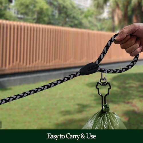 Dog Poop Bag Carrier, Hand Free Waste Bag Holder (6 pack, Grey)