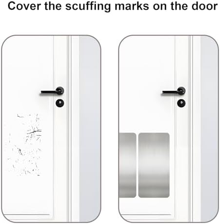 Dog Door Protector from Scratching, Steel Guard, Brushed Silver 8"x16"