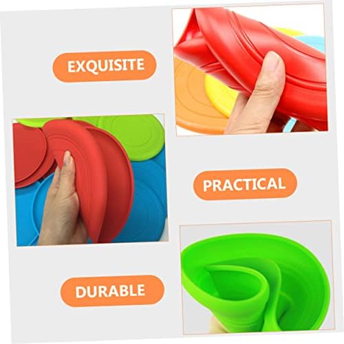 COLLBATH 5pcs Flying Disc Dog Chew Toys Interactive Pet Training Discs for Puppies Soft Floating Design Bright Colors for Safe Fun for Outdoor Fetch and Exercise