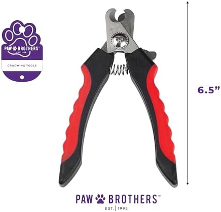Ryan's Pet Supplies Paw Brothers Nail Clipper for Dogs and Cats, Pet Nail Clippers, Safe Grooming Tool, Professional Grade, Stainless Steel Blades, Saftey Guard, Large, 6.5 inches