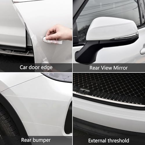 DGSL Car Door Edge Guards Door Sill Protector, 1.2In x 33Ft 5D Carbon Fiber Car Wrap Film, Vinyl Automotive Wrap Film Anti-Collision Fits for Most Car(Transparent)