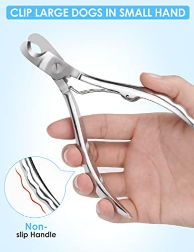 Gobeigo Heavy Duty Dog Nail Clippers for Large Dogs & Thick Nails (Silver)