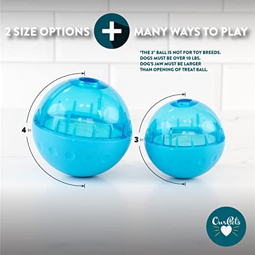 OurPets IQ Treat Ball Food Dispensing Dog Toy, Interactive Puzzle, Assorted