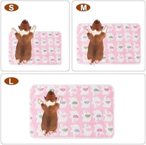 1 Pack 3 Blankets for Dog Puppy Cat (Small 23x16'', Pink, Yellow, Blue)