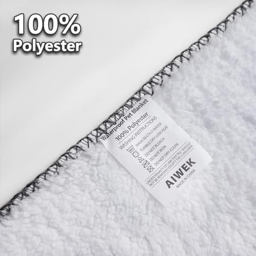 Dog Blanket Waterproof, Reversible Sherpa Fleece Sofa Protector 60x50 Blue