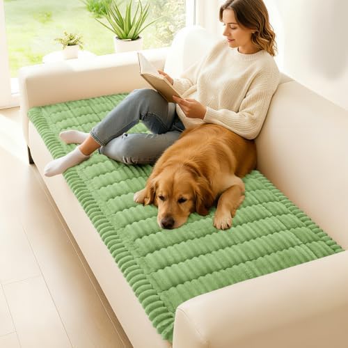 hyha Couch Cover for Dogs, Washable Non Slip Plush Flannel Sofa Protector