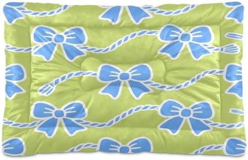 Bows and Ropes Dog Beds Crate Pad Washable Pet Mat for Dogs Cats, Non-Slip Travel Bed Pad, Indoor Outdoor Kennel Pad 36x24in