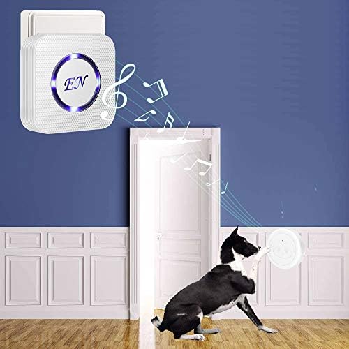 Dog Door Bell Wireless Doggie Doorbells for Potty Training with Waterproof Touch Button Dog Bells 1 Receiver and 4 Transmitters, White