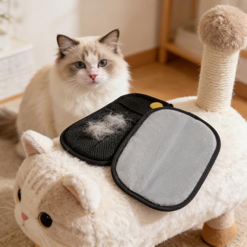 2Pcs Pet Hair Removal Gloves Cat & Dog, Electrostatic Reusable Remover Tool