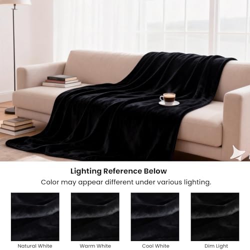 gogobunny Waterproof Flannel Blanket for Bed Couch Sofa, Reversible Double-Sided Throw for Dog Puppy Cat, Stain Resistant Furniture Protector Against Liquid Pee and Fur (90" x 90", Black/Red)