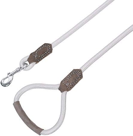 Mile High Life Dog Leash with Genuine Leather-Wrapped Ends/Handle, 4/5/6FT