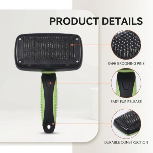 HEEPDD Self Cleaning Slicker Brush, One Button Clean, Rounded Pins