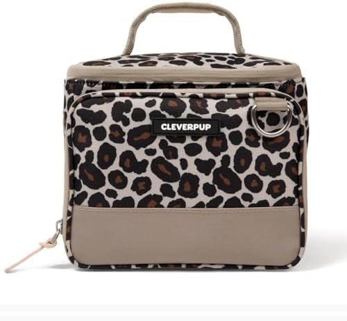 Cleverpup Bistro Box Small 7-Piece Dog Food Travel Kit - Leopard