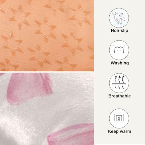 Bow Tie Anti-Slip Washable Dog Crate Mat - Soft Pet Pad Kennel Bed for Small Dogs and Cats