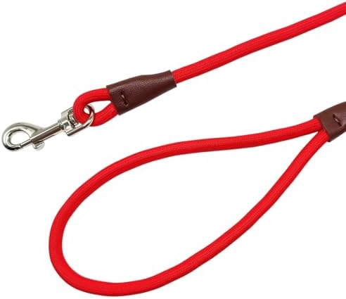 MayPaw Small Rope Dog Leash 6FT 8FT 10FT, 1/4-in Lightweight Pet Leash for Small Dogs/Puppy/Cats, Classic Colors Round Dog Lead (6ft*1/4", red)
